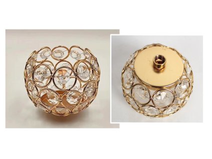 swiecznik metalowy z kryszta 110308