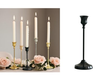 swiecznik metalowy czarny 3 112052