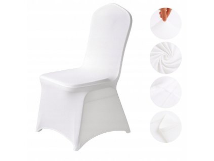 Potahy na židle Stretch Spandex, svatební, bílá