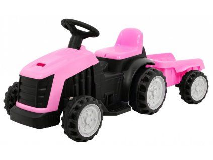 Traktor s přívěsem, růžový