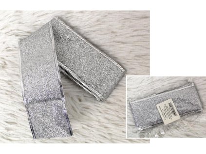 25210 vanocni ozdobna stuha broken 5 cm siroka 2 m dlouha stribrna