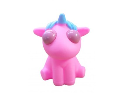 Antistresový jednorožec s vystupujícíma očima, růžový - 1 ks