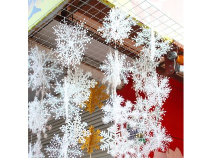0 main 30pcs christmas party white snowflake decor for home hanging pendants new year xmas tree ornaments window decoration