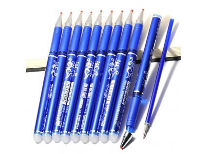 010PCS 0 5mm Writing Nib Rod Erasable Ballpoint Pen Erase Blue Black Ink Refill School Student