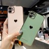 1 main electroplated love heart phone case for iphone 12pro 12 11 pro max xr xs x xs max 7 8 plus shockproof protective back cover capa