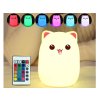 UAcBpol pl Lampka nocna dla dzieci led kot kotek rgb pilot 3090 7