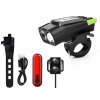 pol pl Lampka rowerowa przednia tylna led licznik bezprzewodowy klakson glosny 3w1 5673 12