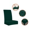 Elastické potahy na židle – sada 6 ks, tmavě zelená