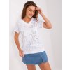 White blouse with sparkling print RUE PARIS (Barva white, Velikost S/M)