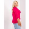 Red Plus Size V Neck Women's Blouse (Barva red, Velikost ONE SIZE)