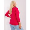 Red Plus Size V Neck Women's Blouse (Barva red, Velikost ONE SIZE)