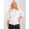 Ecru plus size cotton blouse (Barva ecru, Velikost ONE SIZE)