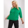 Green plus size blouse with pocket (Barva green, Velikost ONE SIZE)