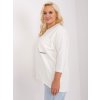 Ecru plus size blouse with round neckline (Barva ecru, Velikost ONE SIZE)