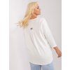 Ecru plus size blouse with round neckline (Barva ecru, Velikost ONE SIZE)