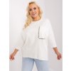 Ecru plus size blouse with round neckline (Barva ecru, Velikost ONE SIZE)