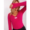 Fuchsia Long Sleeve Striped Blouse (Barva fuchsia, Velikost ONE SIZE)