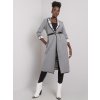Grey melange coat with belt Annis (Barva gray, Velikost ONE SIZE)