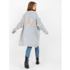 Grey loose cardigan with OCH BELLA wool (Barva gray, Velikost ONE SIZE)