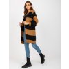 Black Camel Wide Sleeve Cardigan OCH BELLA (Barva camel, Velikost ONE SIZE)