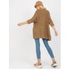 Camel 3/4 Sleeve Loose Cardigan RUE PARIS (Barva dark beige, Velikost ONE SIZE)