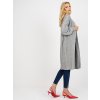 Gray long cardigan without clasp RUE PARIS (Barva gray, Velikost ONE SIZE)