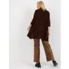 Dark Brown 3/4 Sleeve Loose Cardigan RUE PARIS (Barva dark brown, Velikost ONE SIZE)