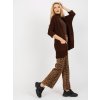 Dark Brown 3/4 Sleeve Loose Cardigan RUE PARIS (Barva dark brown, Velikost ONE SIZE)