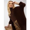 Dark Brown 3/4 Sleeve Loose Cardigan RUE PARIS (Barva dark brown, Velikost ONE SIZE)