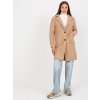 Beige plush coat with bump closure OCH BELLA (Barva beige, Velikost ONE SIZE)