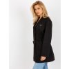 Black jacket-cut coat with button closure (Barva Noire, Velikost ONE SIZE)