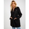 Black jacket-cut coat with button closure (Barva Noire, Velikost ONE SIZE)