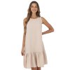 Beige dress with ruffle Jossie RUE PARIS (Barva beige, Velikost S)