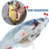 2 main moving fish electric toy for cat usb charger interactive cat chew bite toys catnip supplies kitten fish flop cat wagging toy