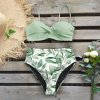 3 variant sexy 2021 bikini swimsuit women swimwear push up bikinis set leaf print female high waist swimming suits for bathing suit