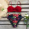 1 variant sexy 2021 bikini swimsuit women swimwear push up bikinis set leaf print female high waist swimming suits for bathing suit