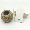 1 variant 100pcs white brown hollow heart paper hang tags diy scallop label wedding gift decorating tag luggage note 15m rope 94cm