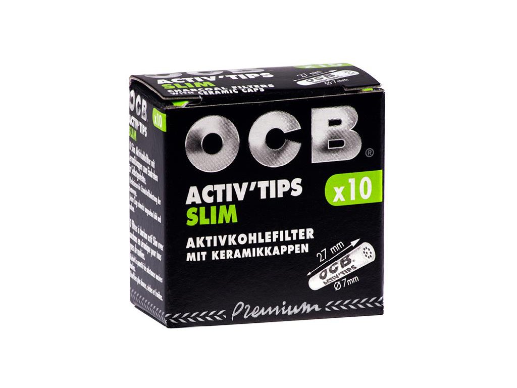 ocb filter slim activ tips aktivkohle 7mm 10 stueck
