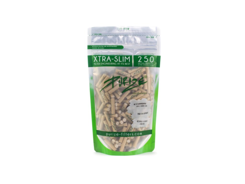 purize organic 250er vorratsbeutel 250 xtra slim size o 59 mm aktivkohlefilter