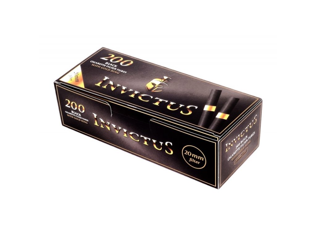 invictus black zigarettenhuelsen mit goldring 20 mm filter 5 boxen 1 ve