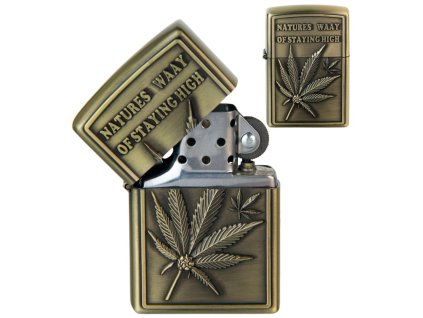 Benzínový zapalovač CANNABIS II 02