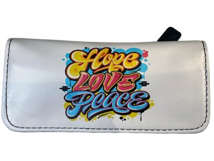 Pouzdro na tabák a kuřácké potřeby HOPE LOVE PEACE