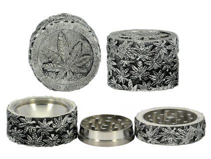Drtička kovová 3-dílná WEED Silver ∅5cm
