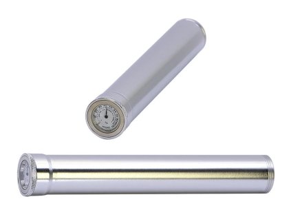 Pouzdro na doutník s vlhkoměrem ø25mm stříbrné