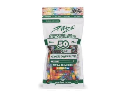 purize rainbow 50er pack xtra slim size 59mm aktivkohlefilter