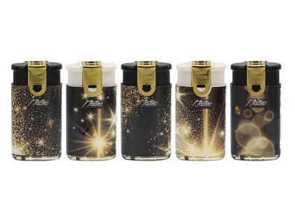 Zapalovač MATTEO Duo Flame Gold Black 02
