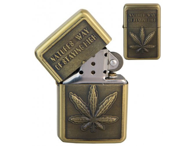 Benzínový zapalovač CANNABIS 02