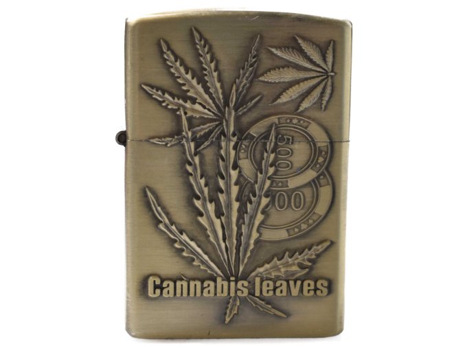 Benzínový zapalovač CANNABIS LEAVES II 01