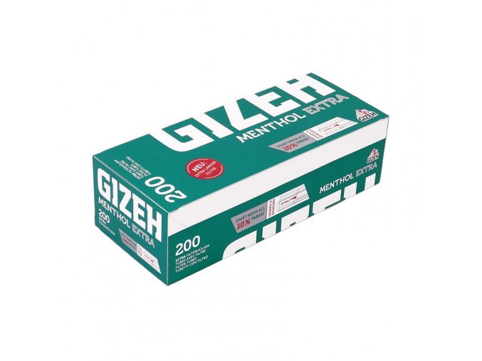 gizeh menthol extra 200 filtertubes extra long filter 1 unit 1 box