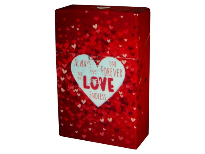 Cigaretové pouzdro s auto otevíráním LOVE HEARTS 01